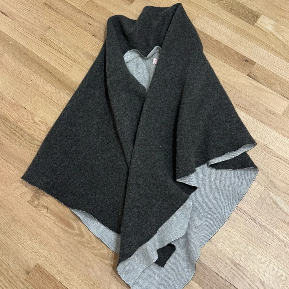 Nardi & Tagliaferri Wool Blend Cape Shawl Shrug Wrap Brown Italy One Size